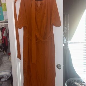 SHEIN Terracotta Long Sleeve Dress